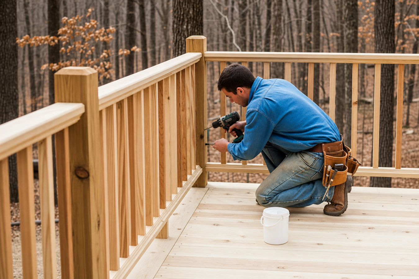 Deck railing installation