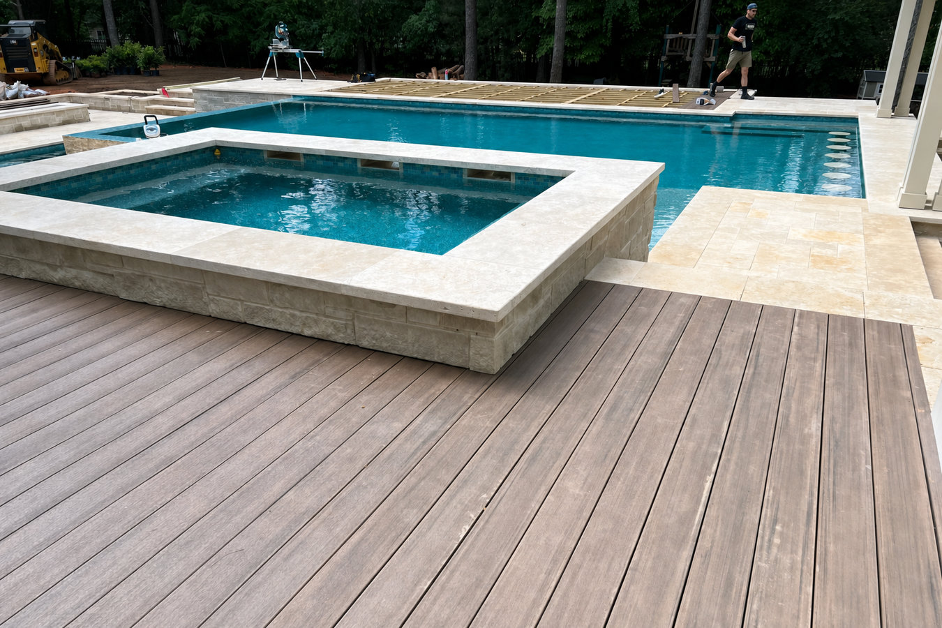 Pool deck construction
