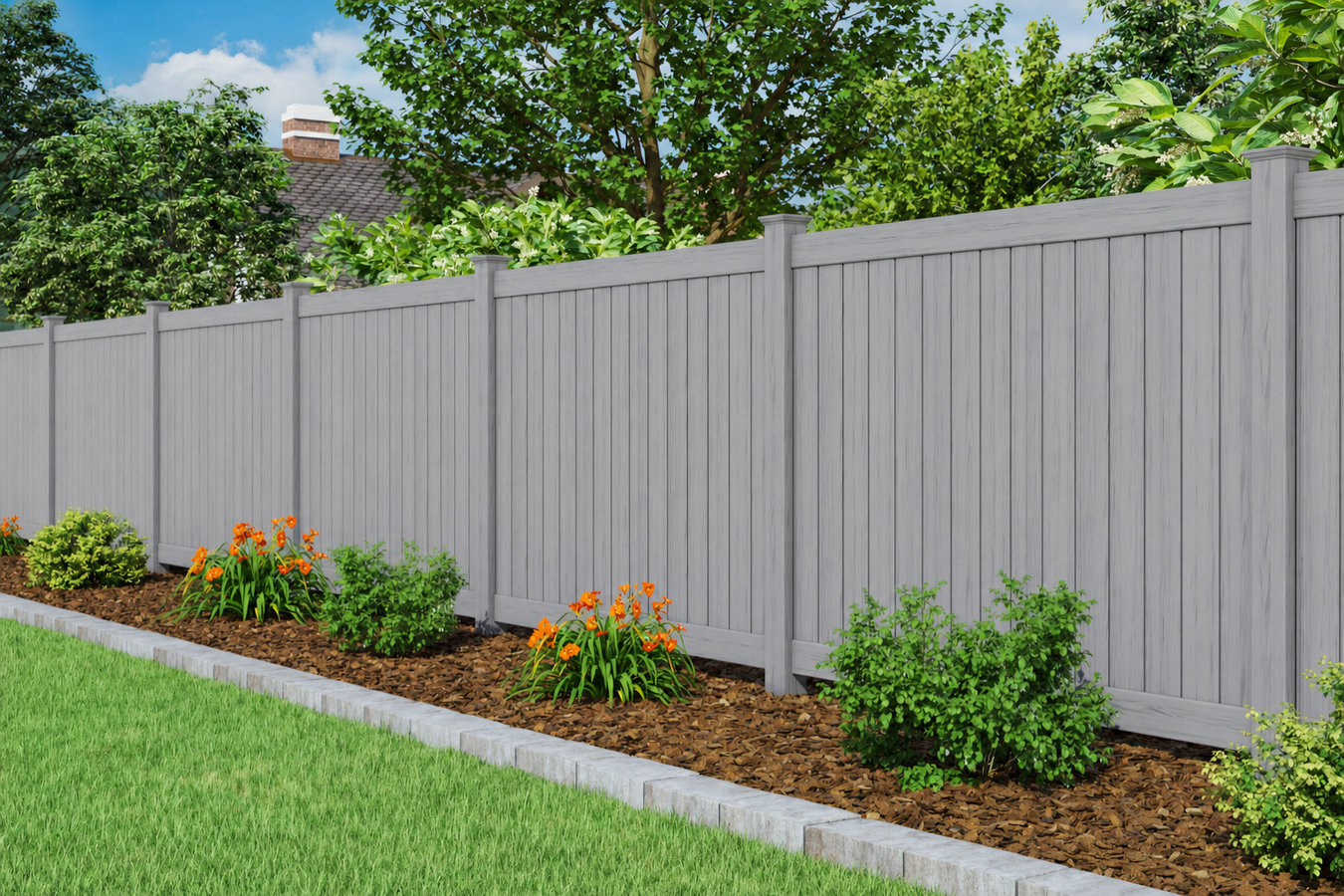 Vinyl fence installation